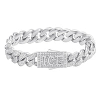 ICEMAN - 12mm 古巴手鍊 (White Gold) (BP)