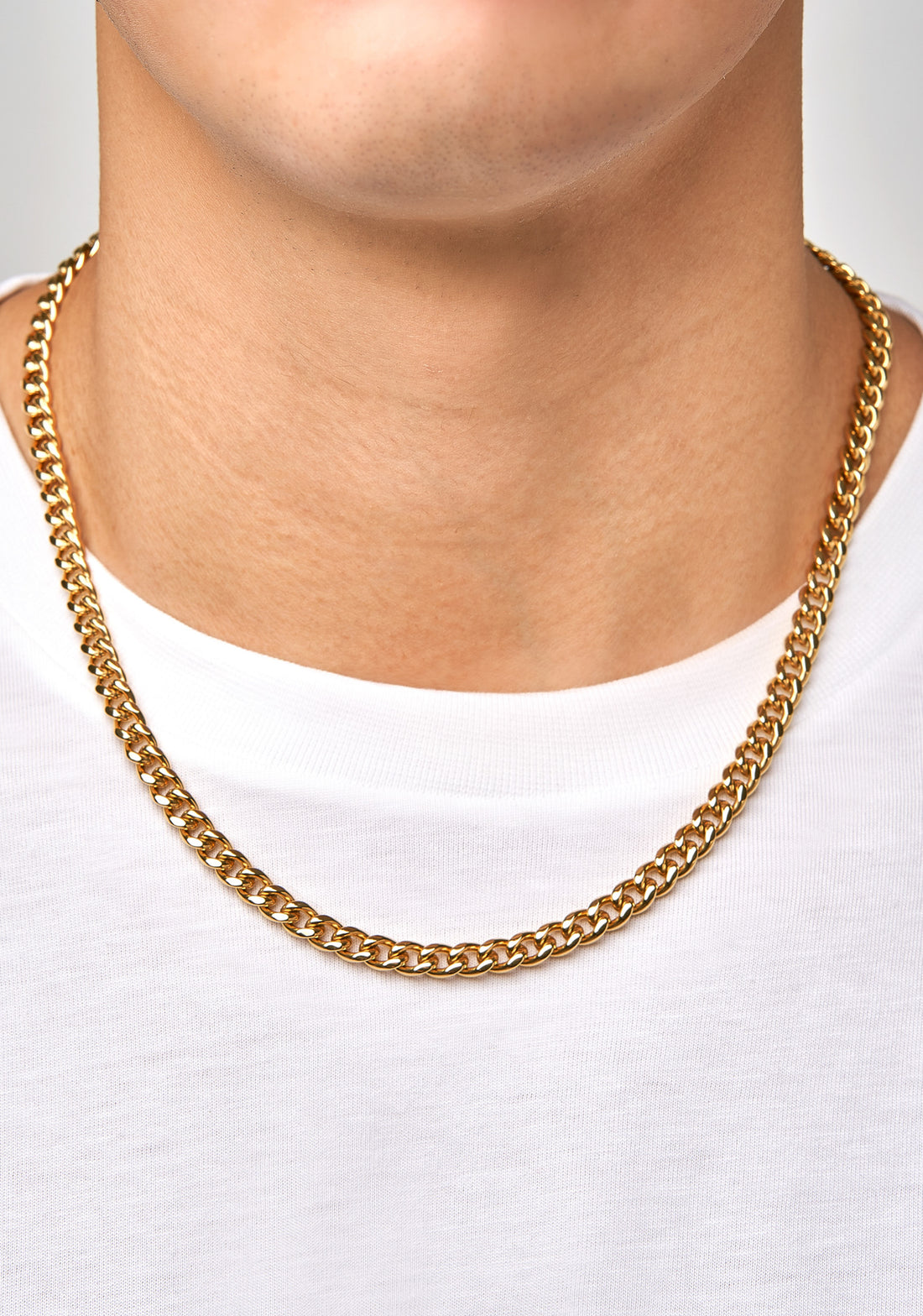 PLAIN - 6mm 古巴項鍊 (Yellow Gold)