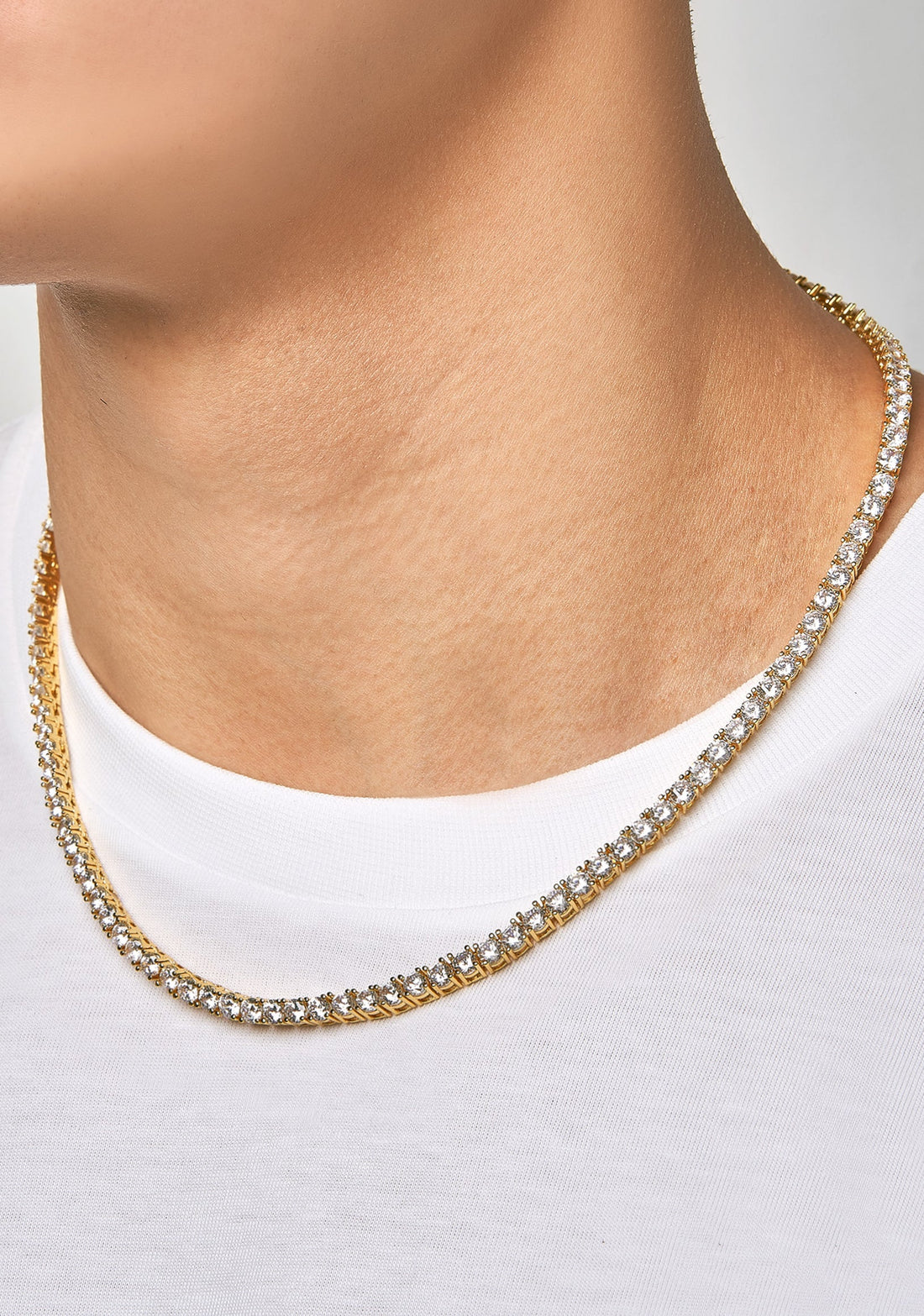 ICE SPARKLER - 4mm tennis項鍊 (Yellow Gold)
