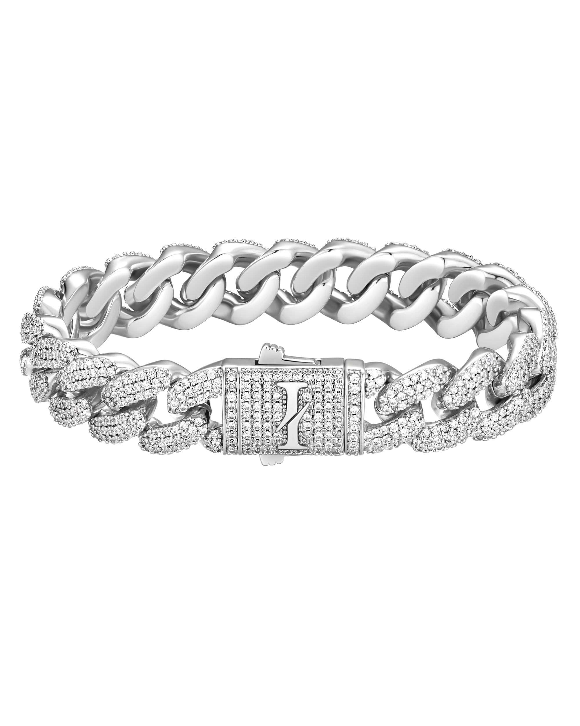 12mm white gold  iceman cuban bracelet by Iceman Society