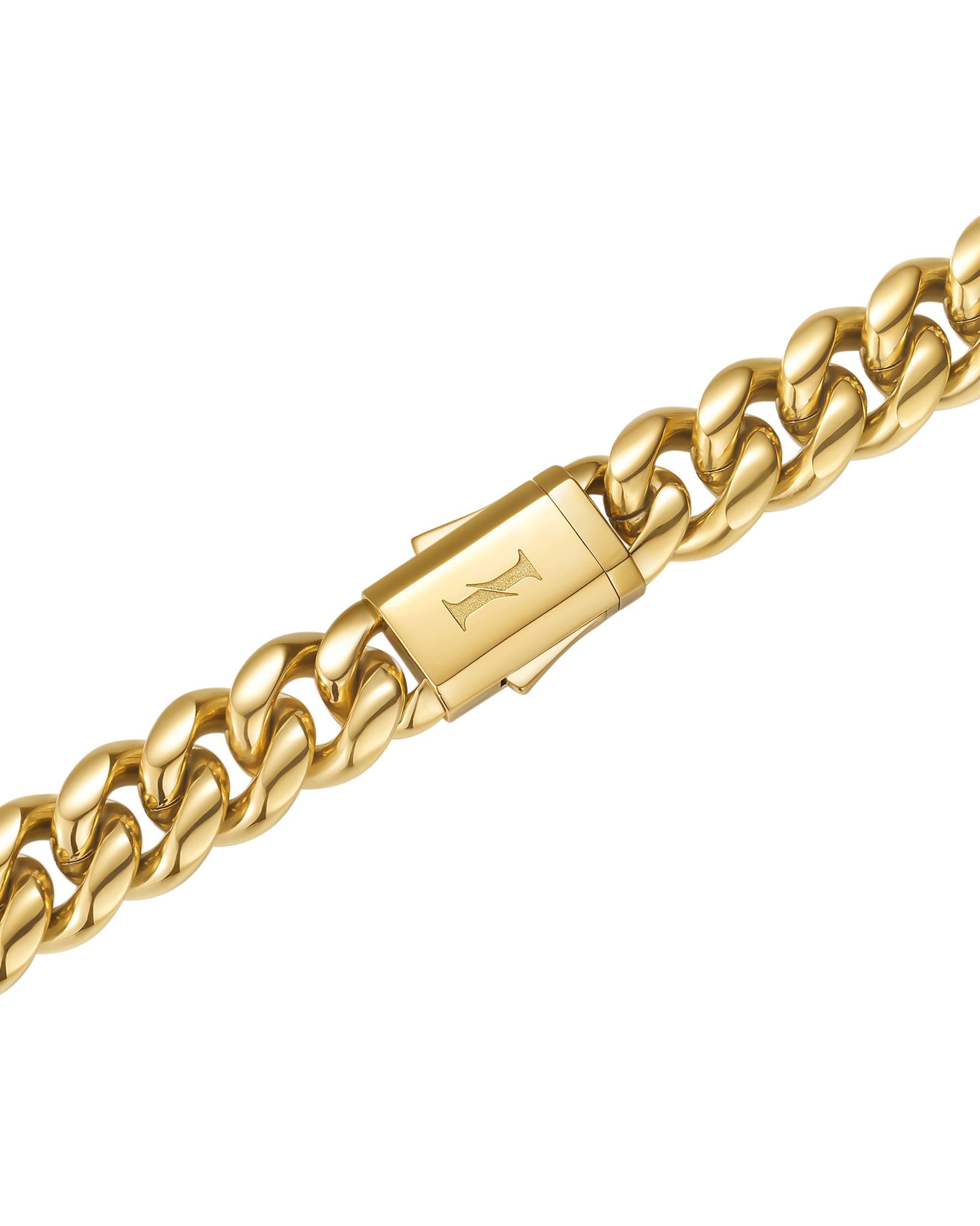 12mm 18k gold plain cuban necklace by Iceman Society