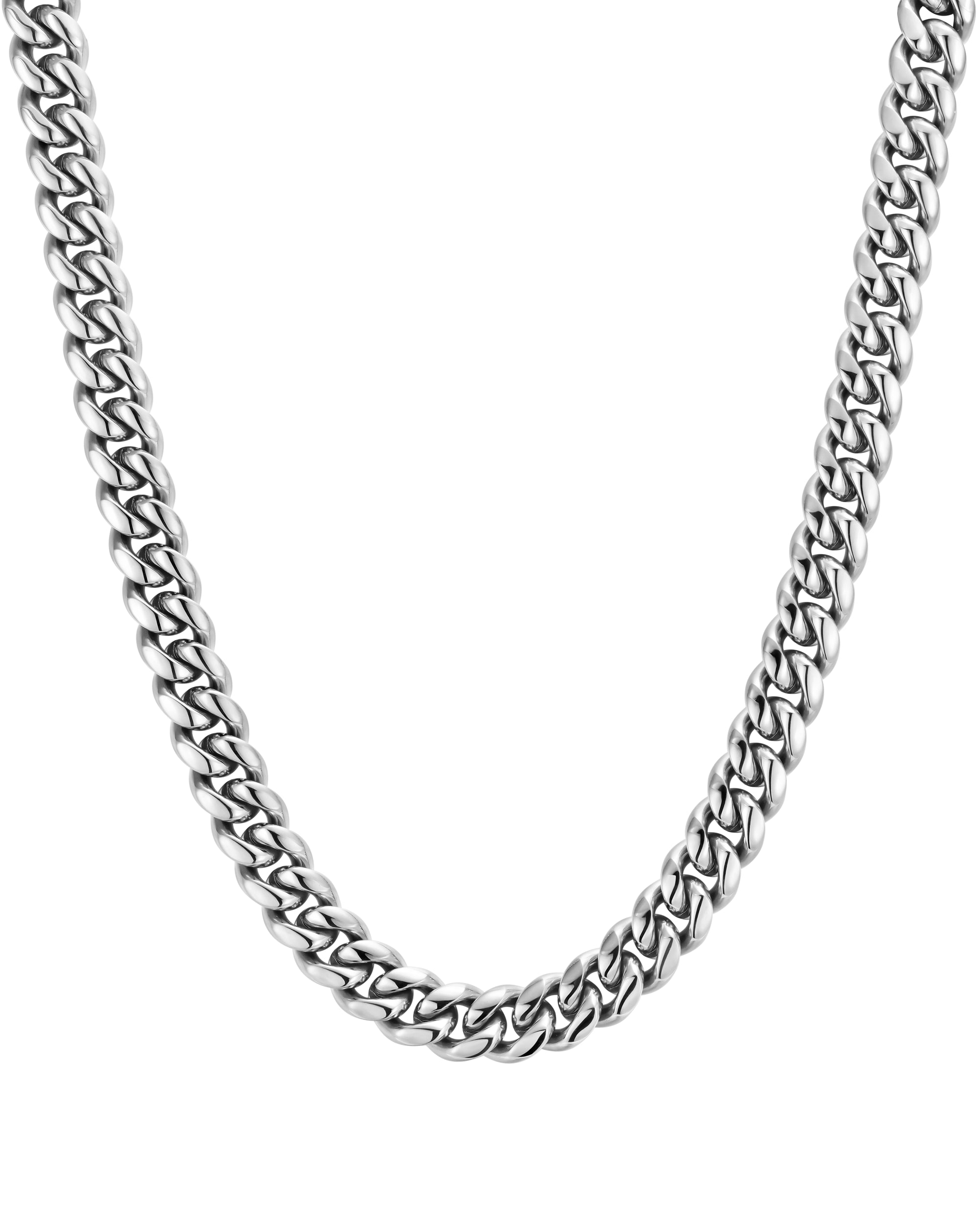 12mm white gold plain cuban necklace by Iceman Society