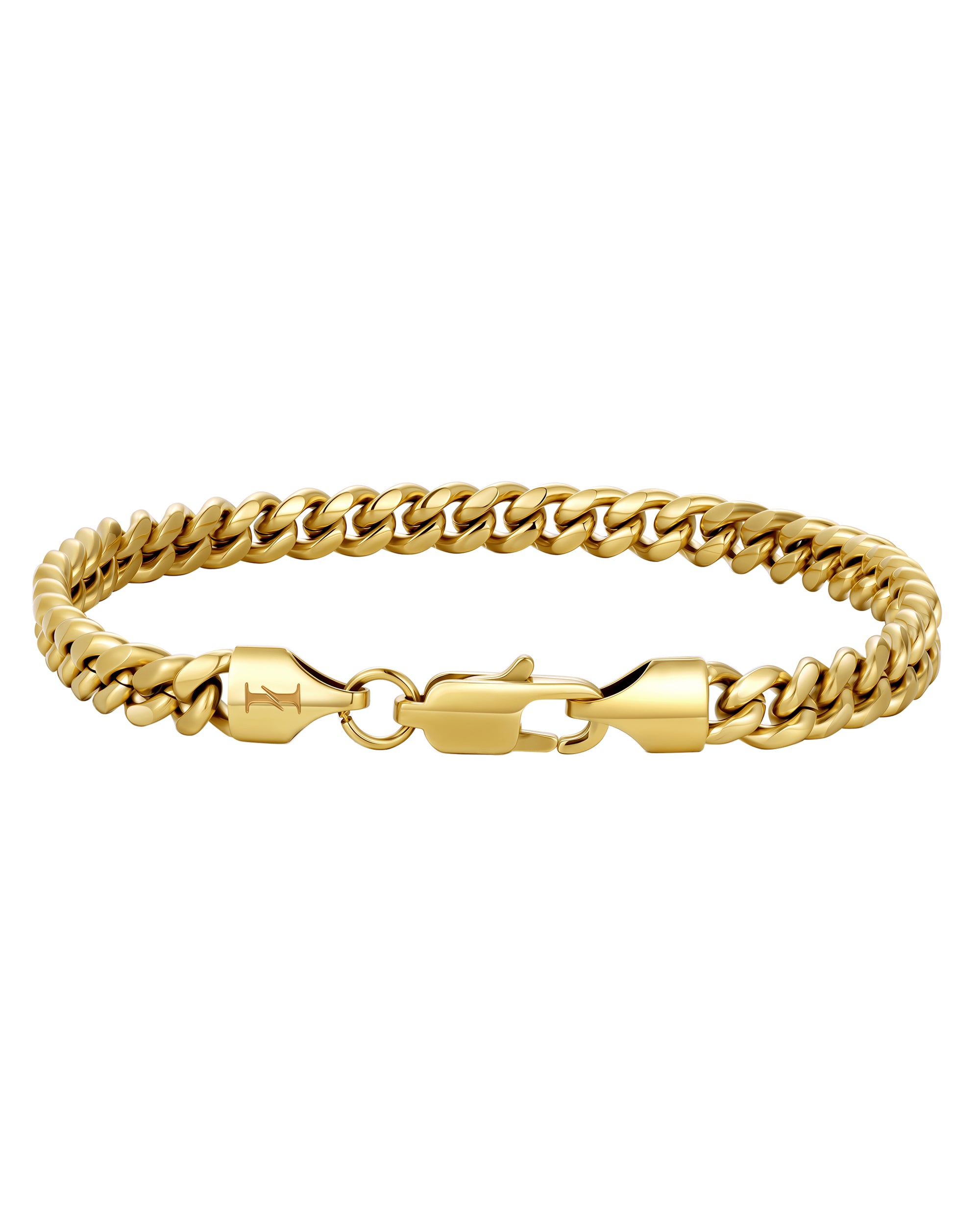5mm 18k gold plain cuban bracelet by Iceman Society
