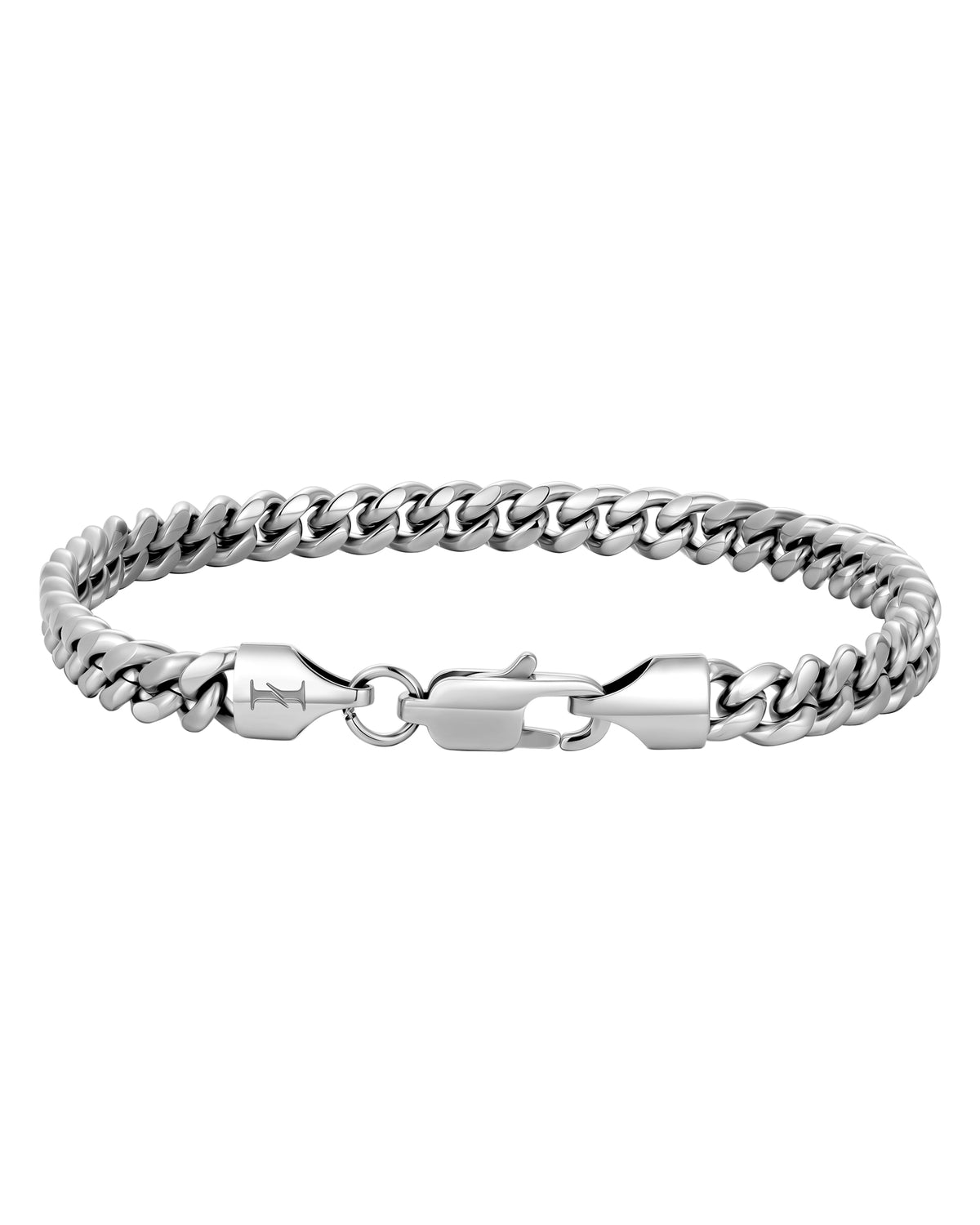 5mm white gold plain cuban bracelet by Iceman Society