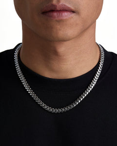 PLAIN - 8mm 古巴項鍊 (White Gold)