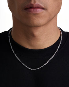 THE ROPE  - 3mm 麻花項鍊 (White Gold)